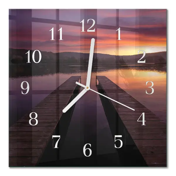 Moderne wanduhr quadratisch Sonnenuntergang
