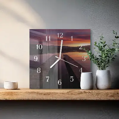Moderne wanduhr quadratisch Sonnenuntergang