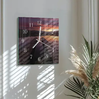 Moderne wanduhr quadratisch Sonnenuntergang