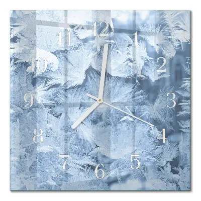 Quadratische wanduhr Schneeflocken