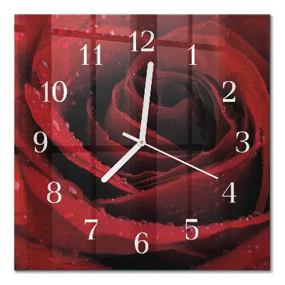 Quadratische wanduhr modern Rose