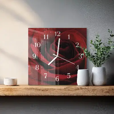 Quadratische wanduhr modern Rose