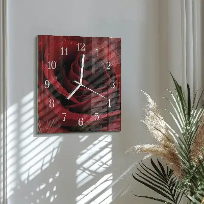 Quadratische wanduhr modern Rose