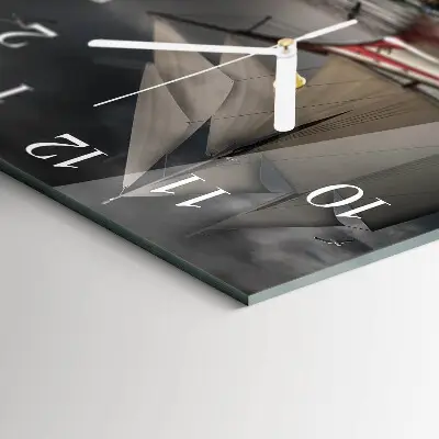 Quadratische wanduhr Segelboot