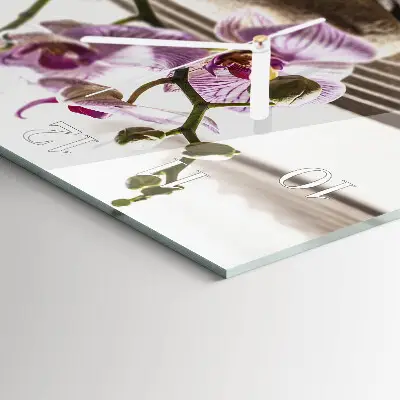Glasuhr quadratisch Sandorchidee