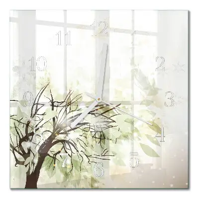 Glasuhr quadratisch Baum