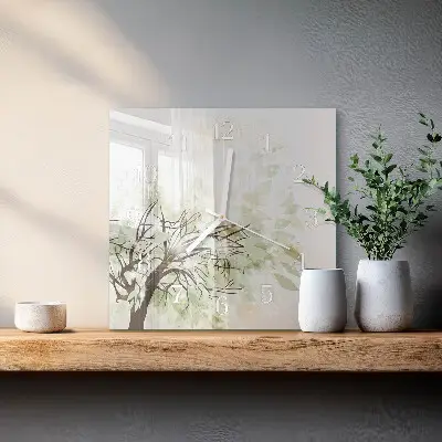 Glasuhr quadratisch Baum