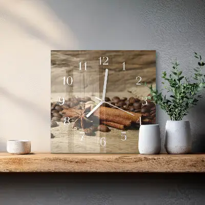 Quadratische wanduhr Anis-Zimt