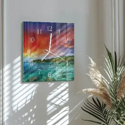 Glasuhr quadratisch Landschaft