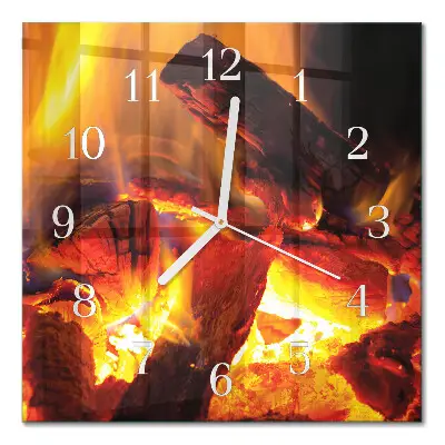 Wanduhr mit motiv quadratisch Feuer