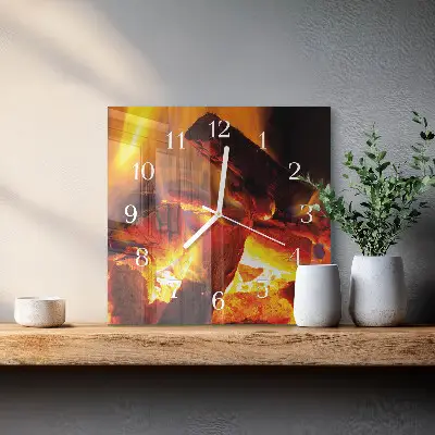Wanduhr mit motiv quadratisch Feuer