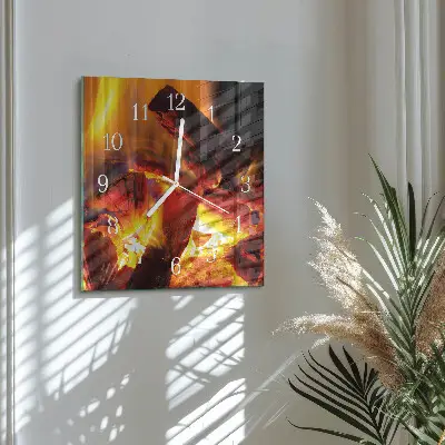 Wanduhr mit motiv quadratisch Feuer