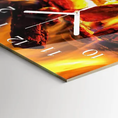 Wanduhr mit motiv quadratisch Feuer