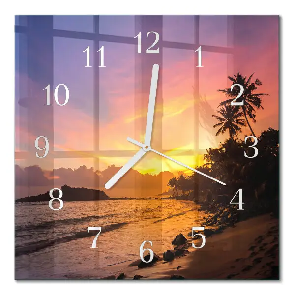 Moderne wanduhr quadratisch Sonnenuntergang