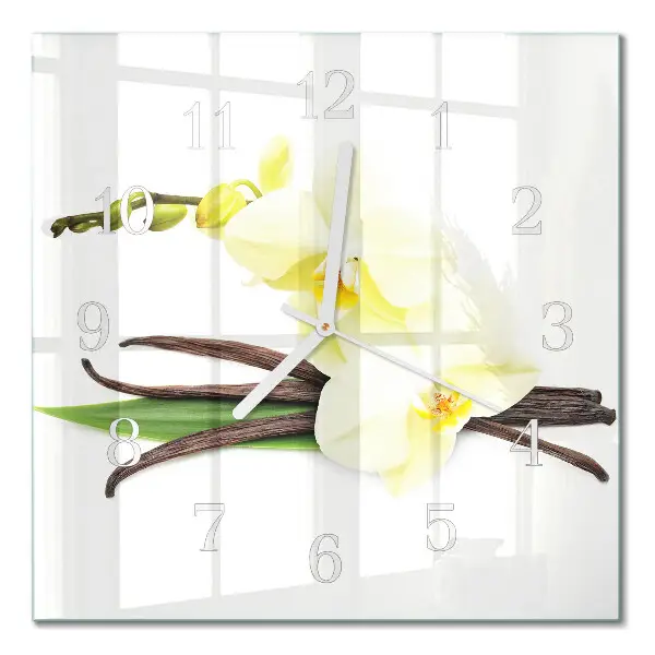 Glasuhr quadratisch Vanilleorchidee