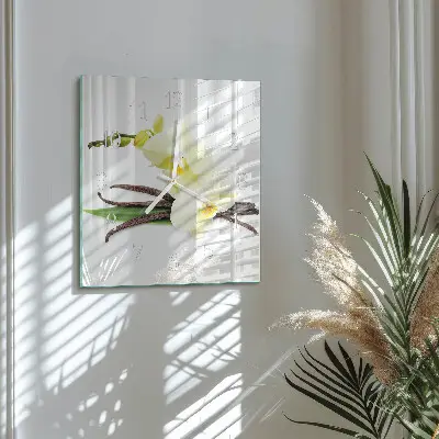 Glasuhr quadratisch Vanilleorchidee