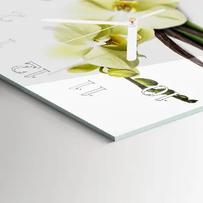 Glasuhr quadratisch Vanilleorchidee