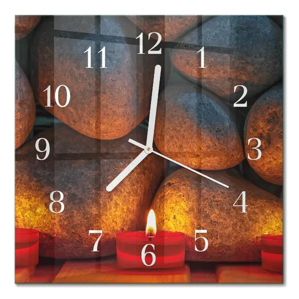 Quadratische wanduhr modern Steine