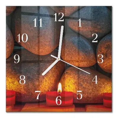 Quadratische wanduhr modern Steine