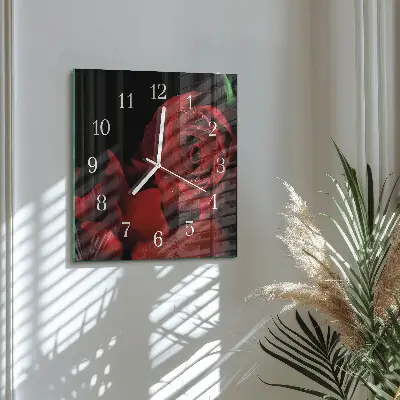 Wanduhr mit motiv quadratisch Rose