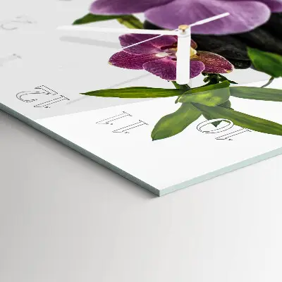 Quadratische wanduhr Orchidee
