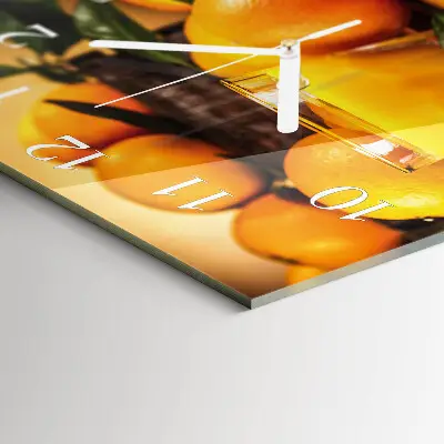 Glasuhr quadratisch Orangen