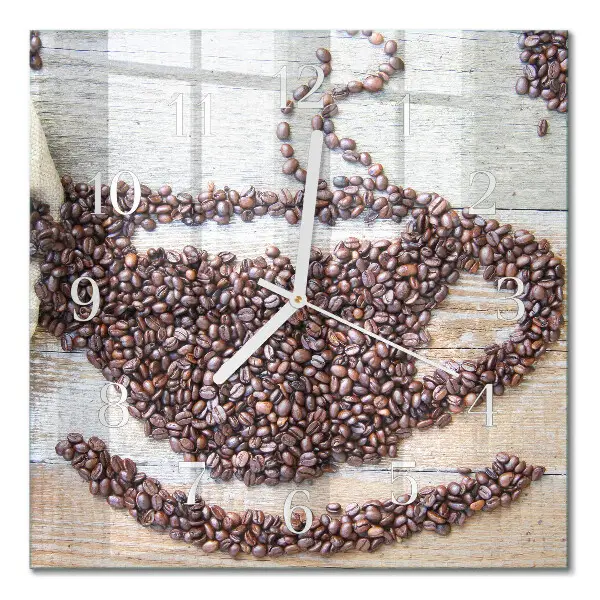 Wanduhr mit motiv quadratisch Kaffeebohnen