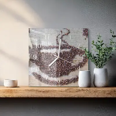 Wanduhr mit motiv quadratisch Kaffeebohnen