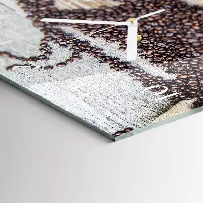 Wanduhr mit motiv quadratisch Kaffeebohnen