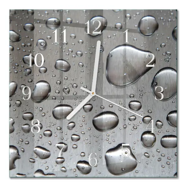 Quadratische wanduhr Tropfen