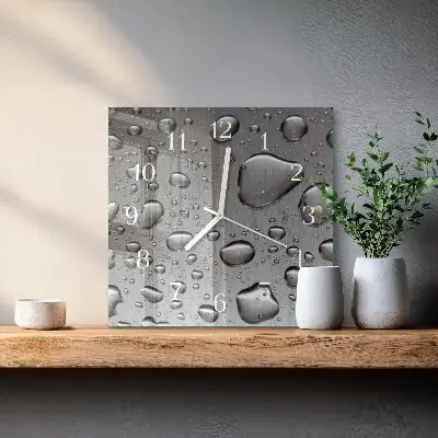 Quadratische wanduhr Tropfen
