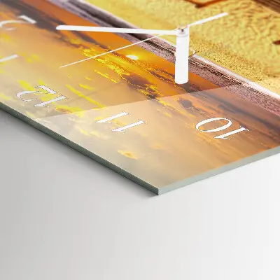 Wanduhr mit motiv quadratisch Brücke am Strand