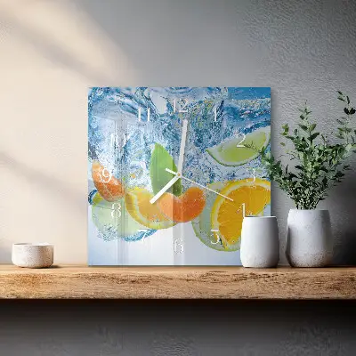 Glasuhr quadratisch Zitruspflanze