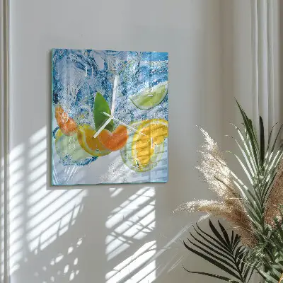 Glasuhr quadratisch Zitruspflanze