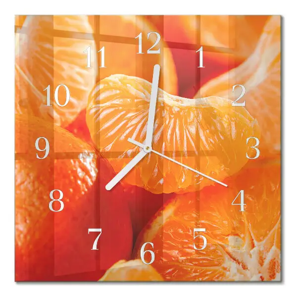 Quadratische wanduhr modern Mandarinen