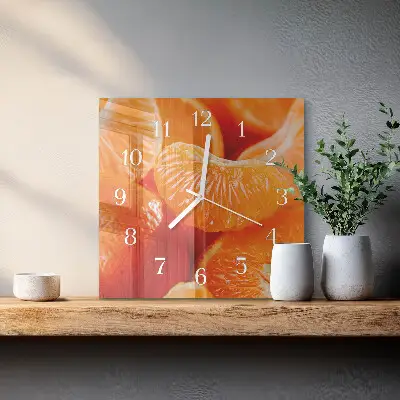 Quadratische wanduhr modern Mandarinen