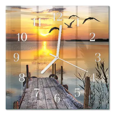 Moderne wanduhr quadratisch Seebrücke