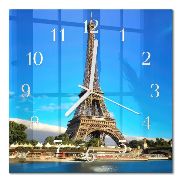 Wanduhr mit motiv quadratisch Eiffelturm Paris