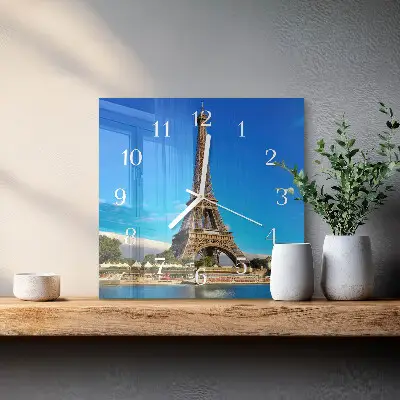 Wanduhr mit motiv quadratisch Eiffelturm Paris