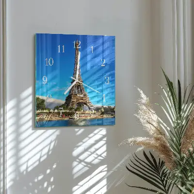 Wanduhr mit motiv quadratisch Eiffelturm Paris
