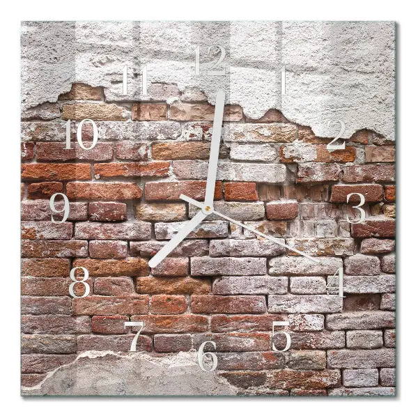 Quadratische wanduhr Ziegel