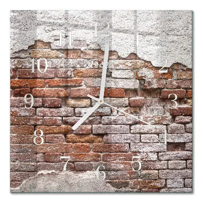 Quadratische wanduhr Ziegel