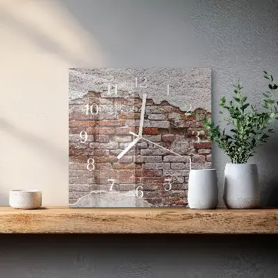 Quadratische wanduhr Ziegel