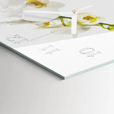 Quadratische wanduhr modern Orchidee