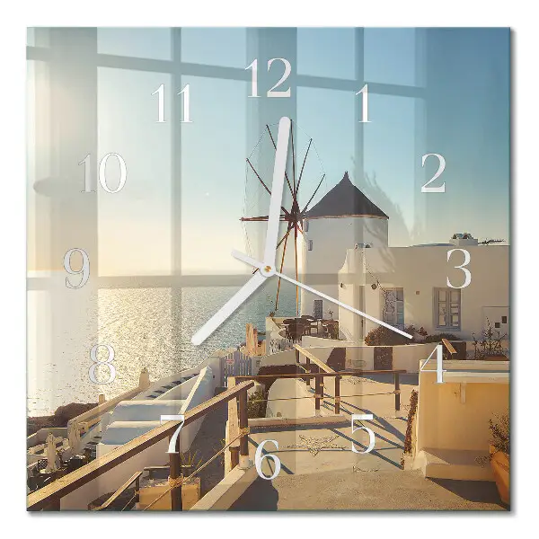 Quadratische wanduhr modern Santorini