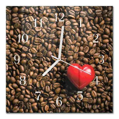 Moderne wanduhr quadratisch Kaffeebohnen