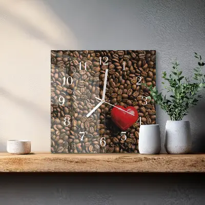 Moderne wanduhr quadratisch Kaffeebohnen