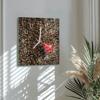 Moderne wanduhr quadratisch Kaffeebohnen