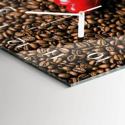 Moderne wanduhr quadratisch Kaffeebohnen