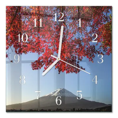 Quadratische wanduhr Bergblätter
